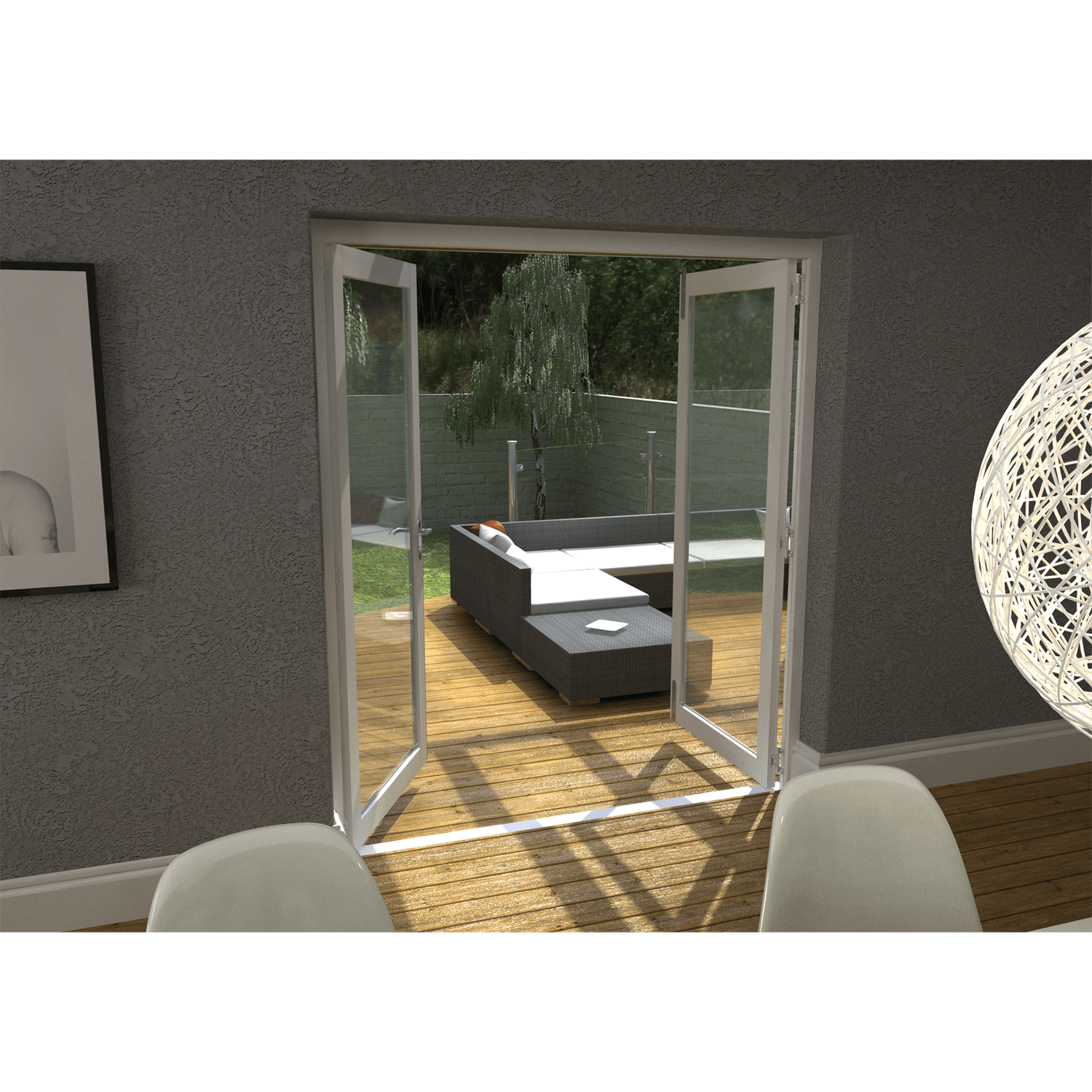 Rohden French Door Set 1800mm - White - Image 2