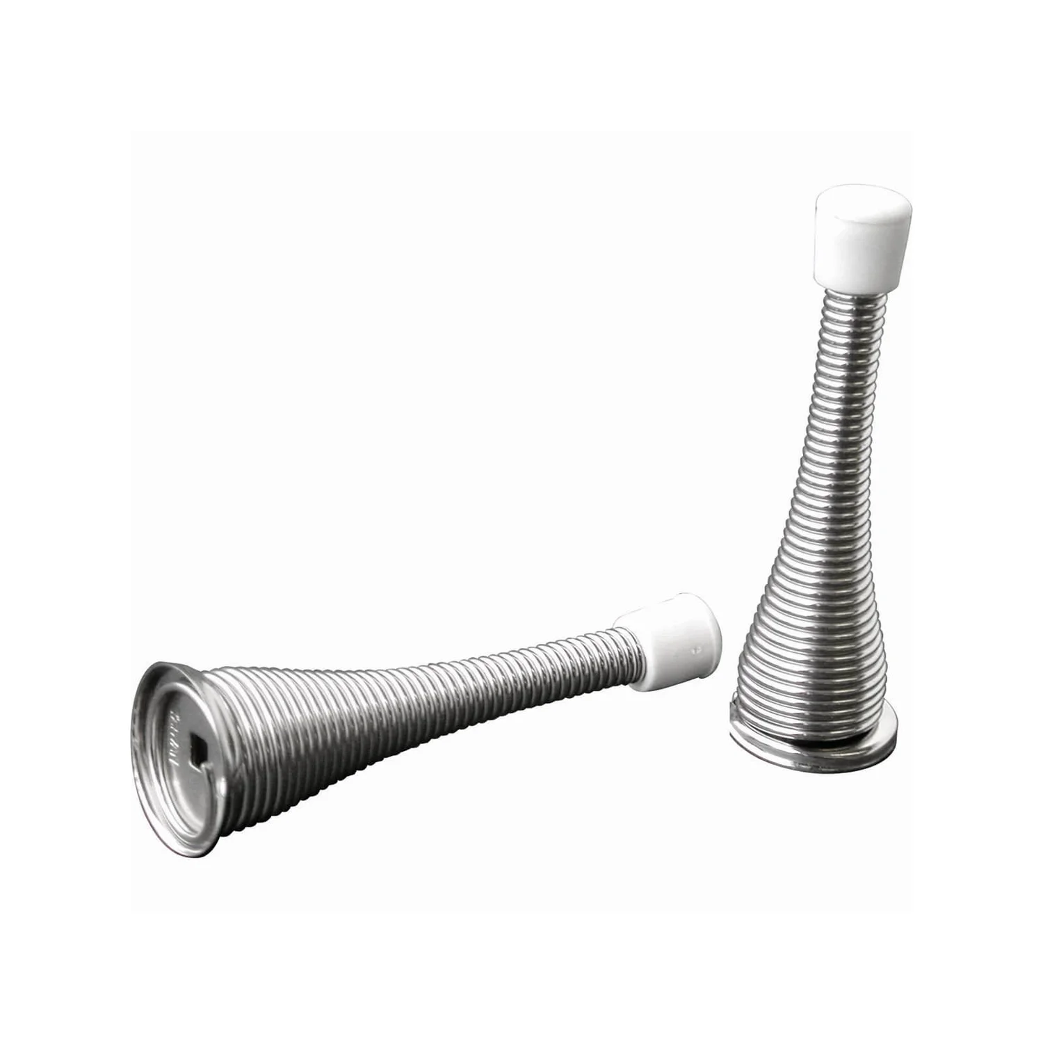 None Chrome Spring Door Stop - 2 Pack