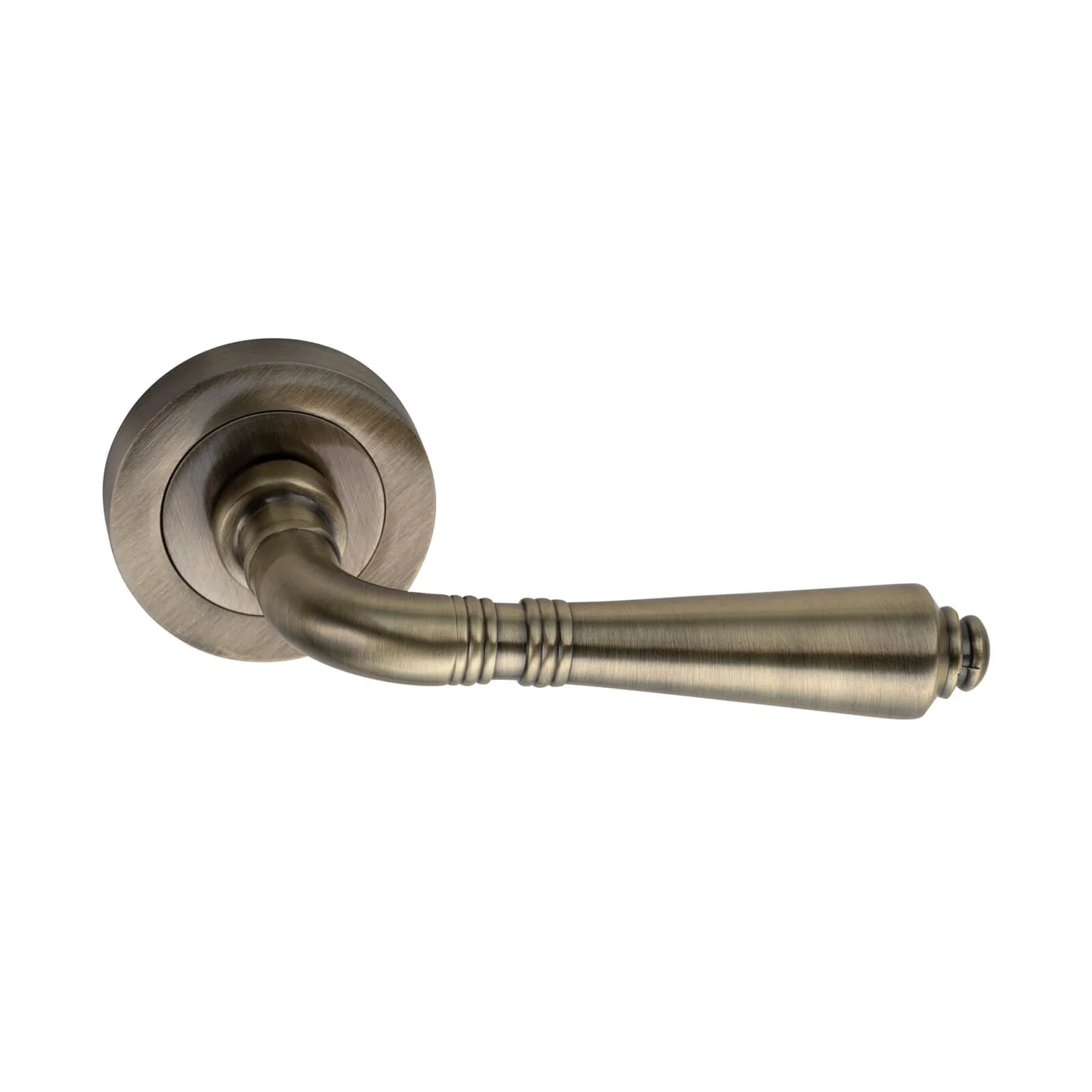 Sandleford Arezzo Lever On Rose Set - Antique Brass