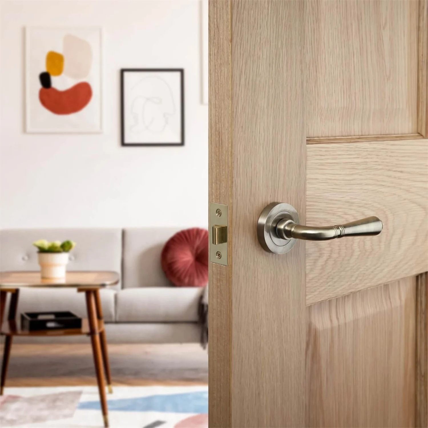 Sandleford Arezzo Lever On Rose Set - Antique Brass - Image 3