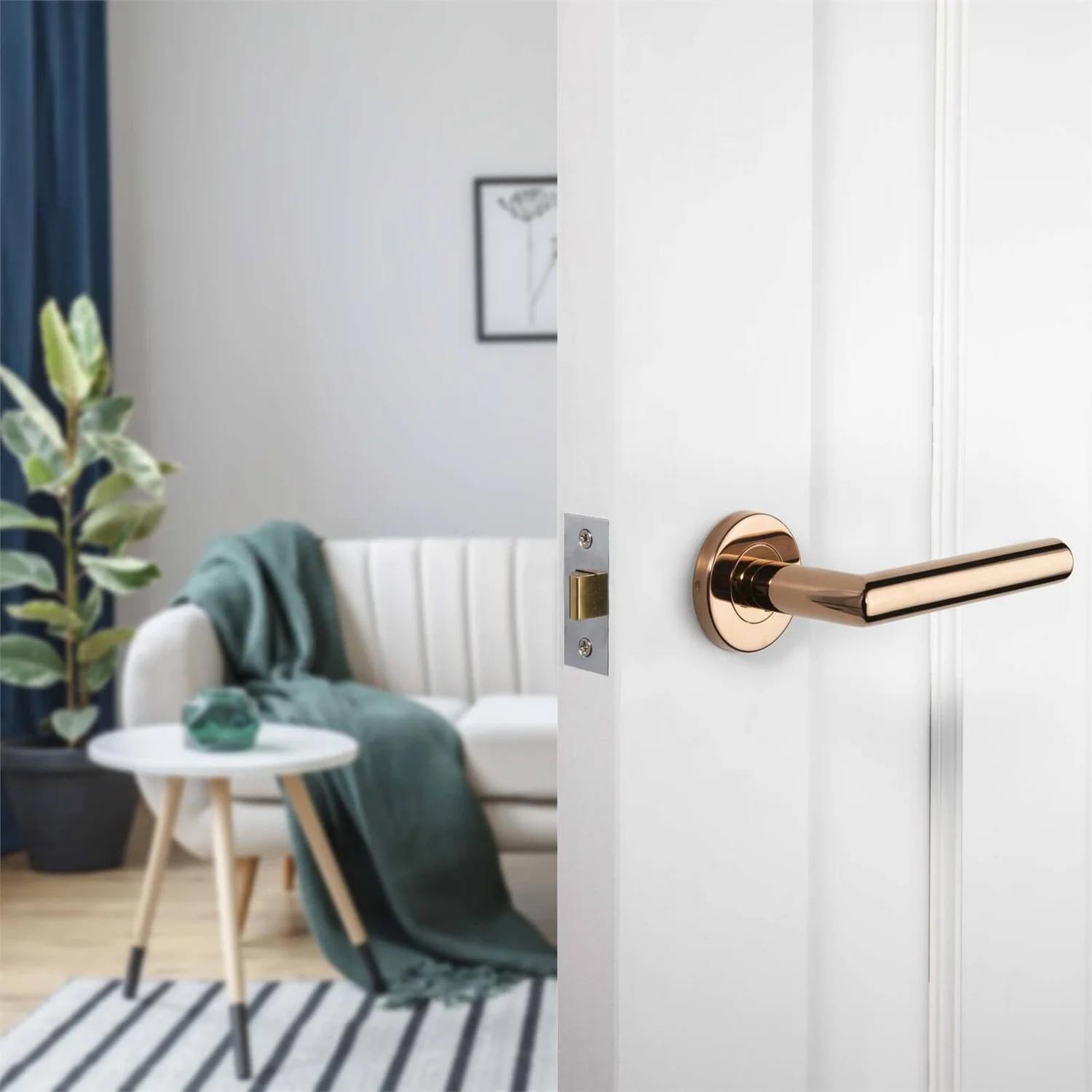 Sandleford Rosedale Lever On Rose Set - Polished Copper Stainless Steel - Image 2