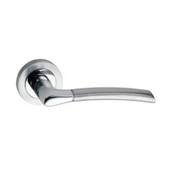 Sandleford Kenton Lever On Rose Set - Dual Tone Polished & Brushed Chrome