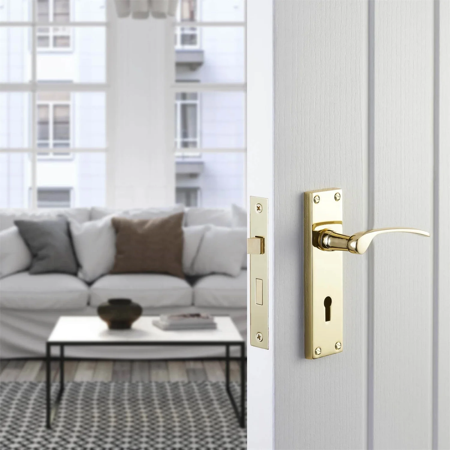 Sandleford Hartwell Lock Lever Set - Polished Brass - Image 3