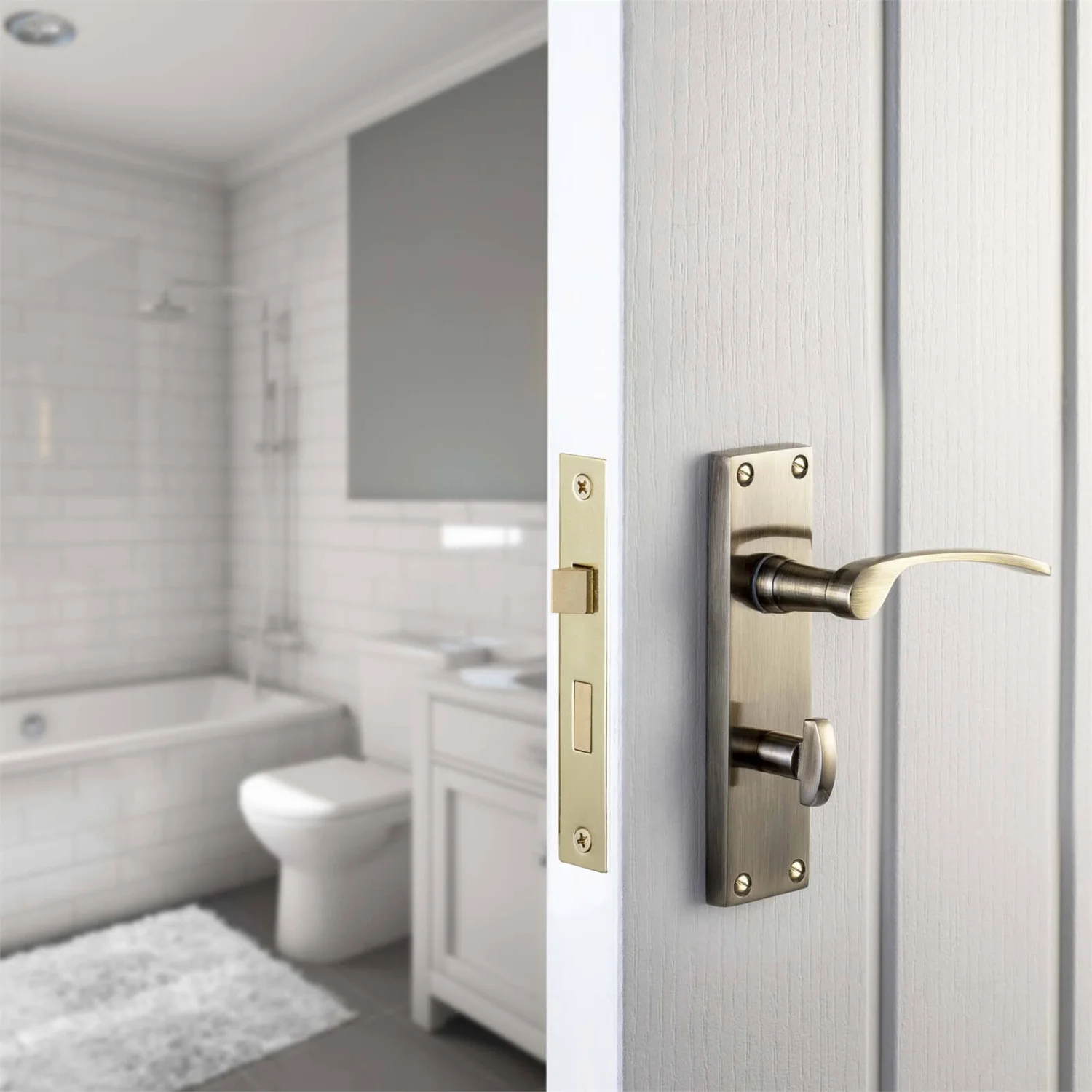 Sandleford Hartwell Bathroom Lever Set - Antique Brass - Image 3