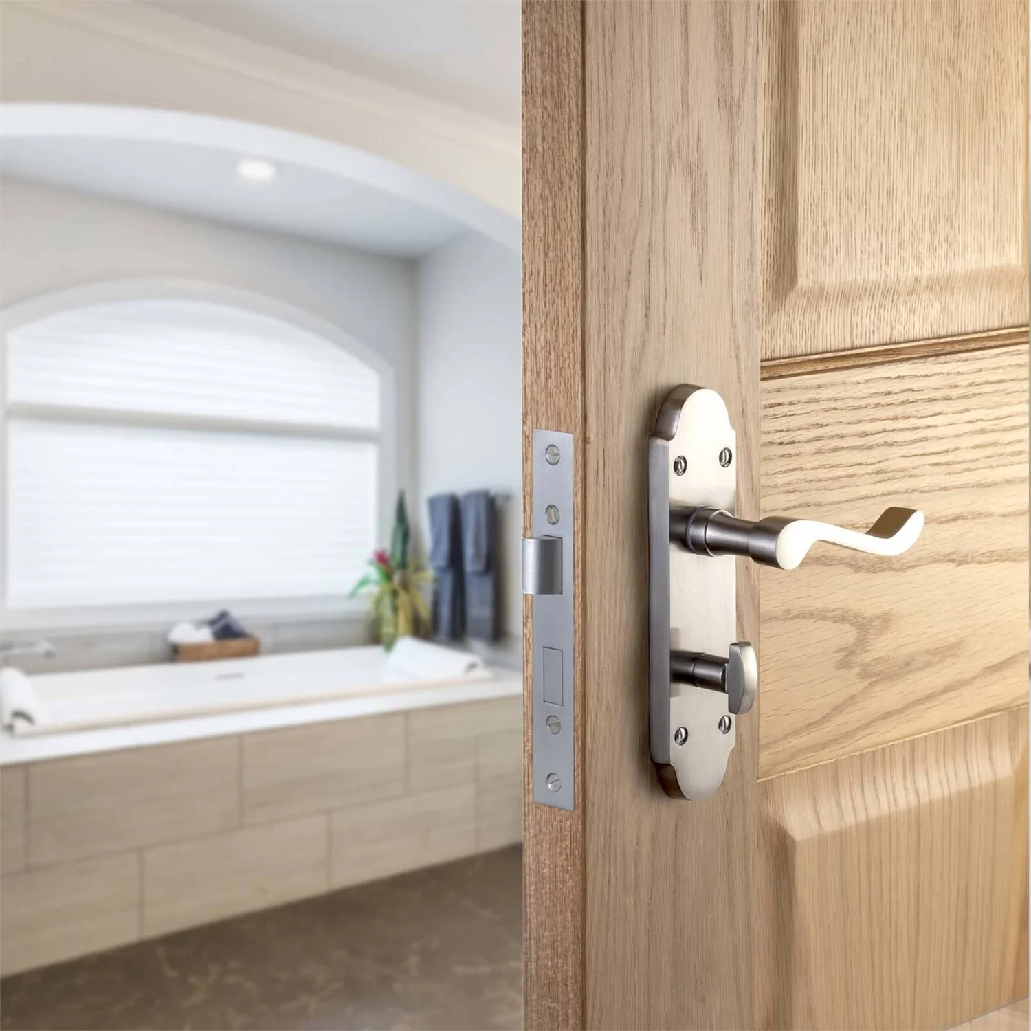 Sandleford Fawley Bathroom Lever Set - Brushed Nickel - Image 3