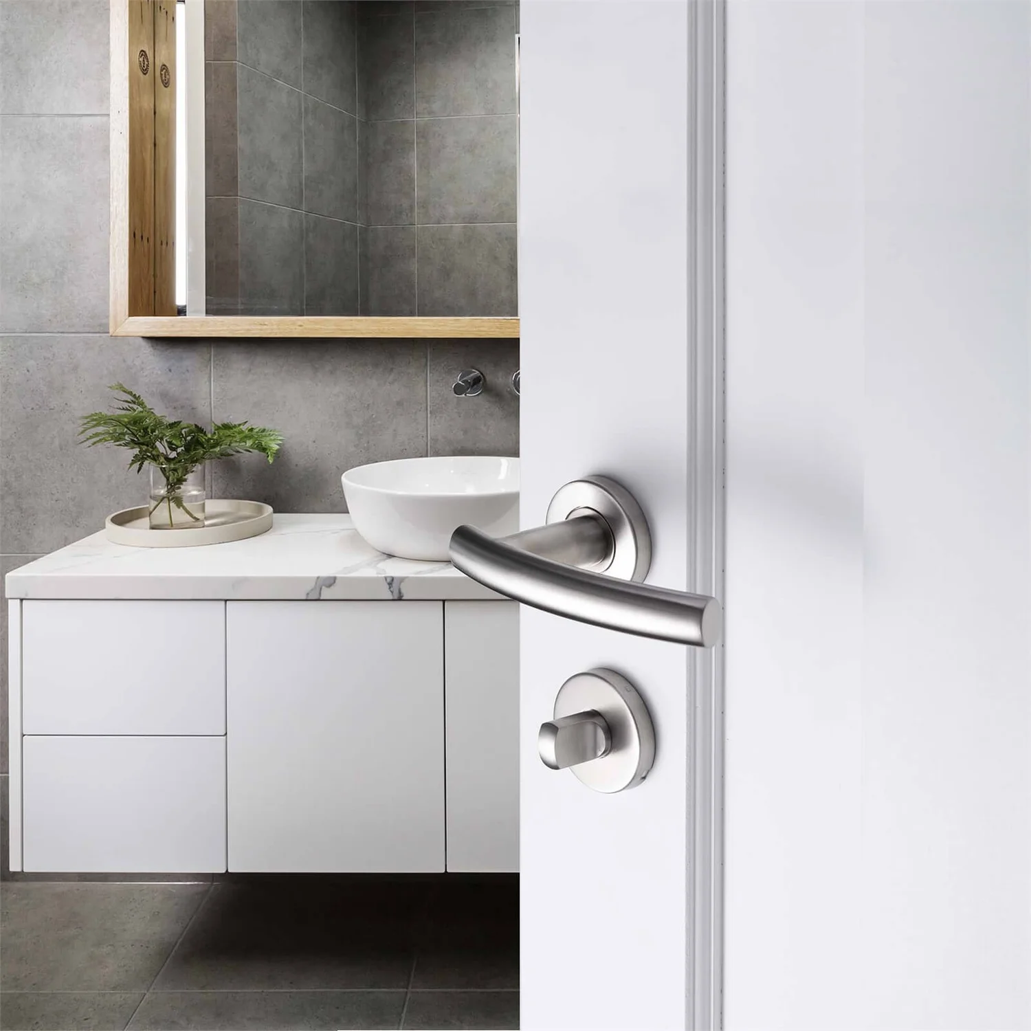 Sandleford Round Bathroom Escutcheon - Brushed Stainless Steel - Image 3