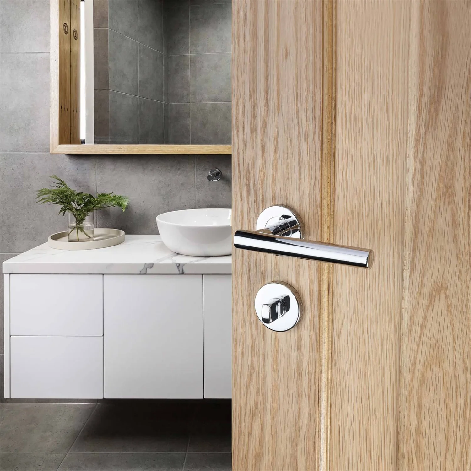 Sandleford Round Bathroom Escutcheon - Polished Stainless Steel - Image 3