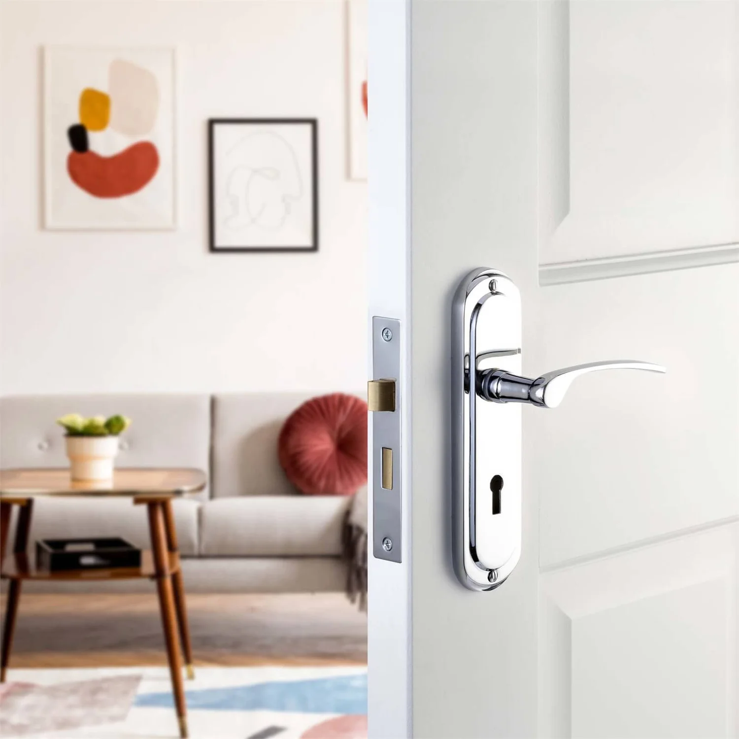 Sandleford Hainton Lock Lever Set - Polished Chrome - Image 3