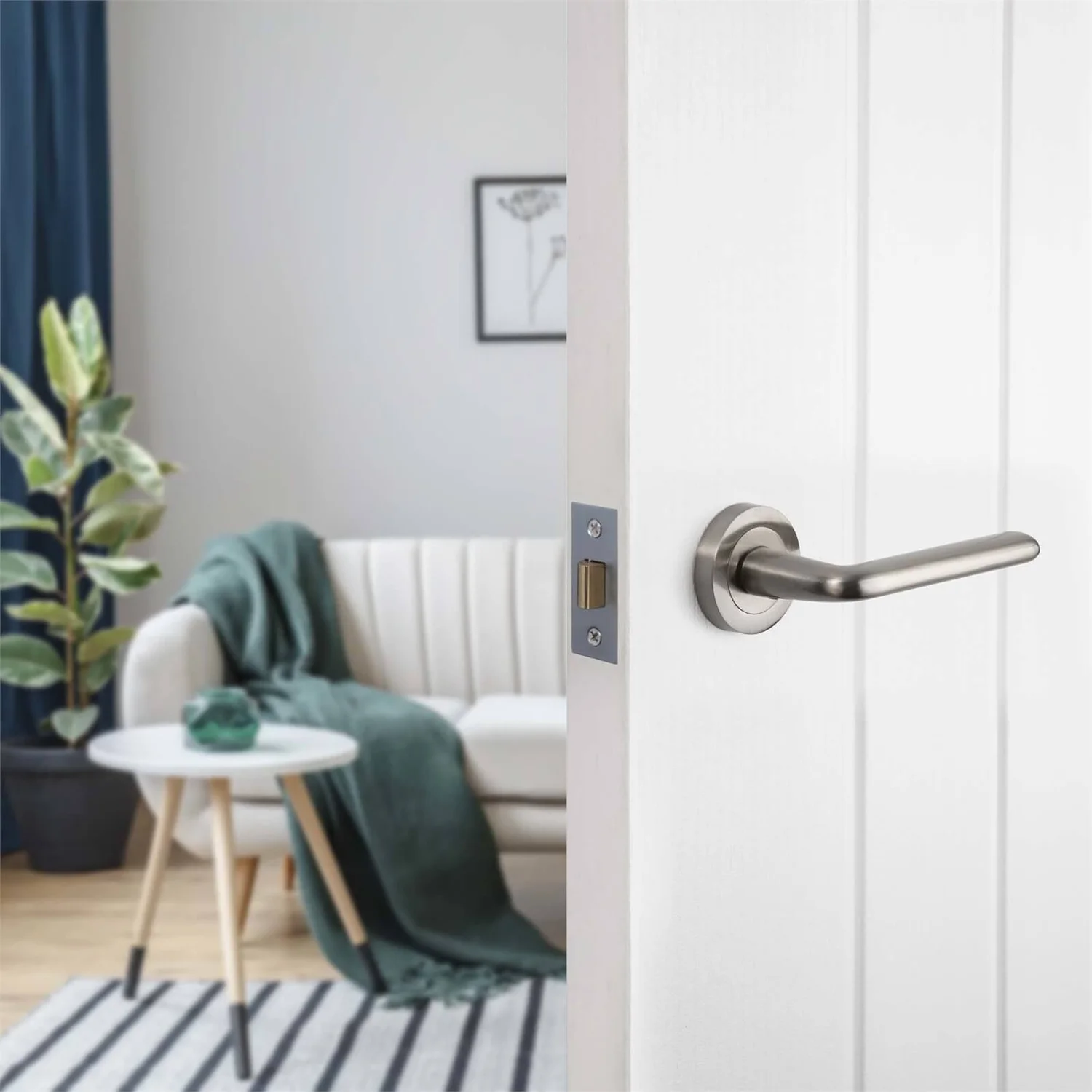 Sandleford Elmore Lever On Rose Set - Brushed Nickel - Image 3