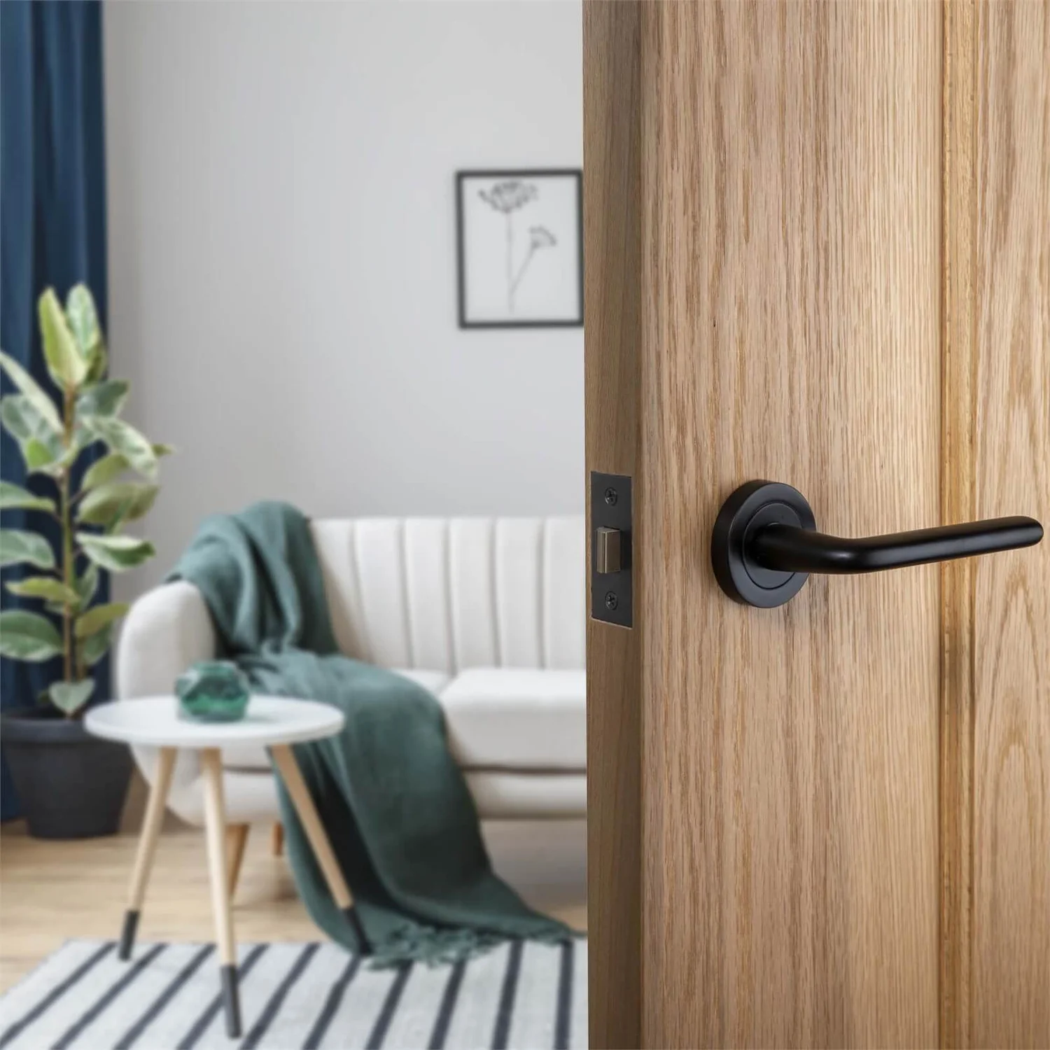 Sandleford Elmore Lever On Rose Set - Matt Black - Image 3