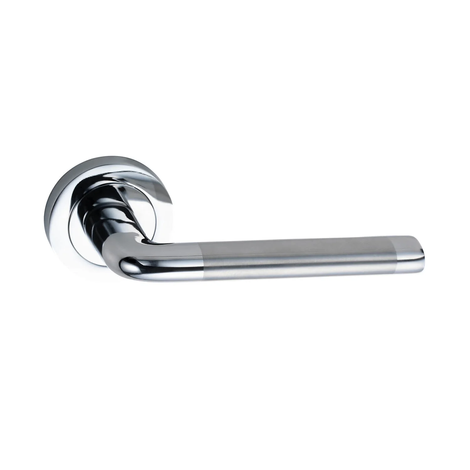 Sandleford Elmore Lever On Rose Set - Dual Tone Polished & Brushed Chrome