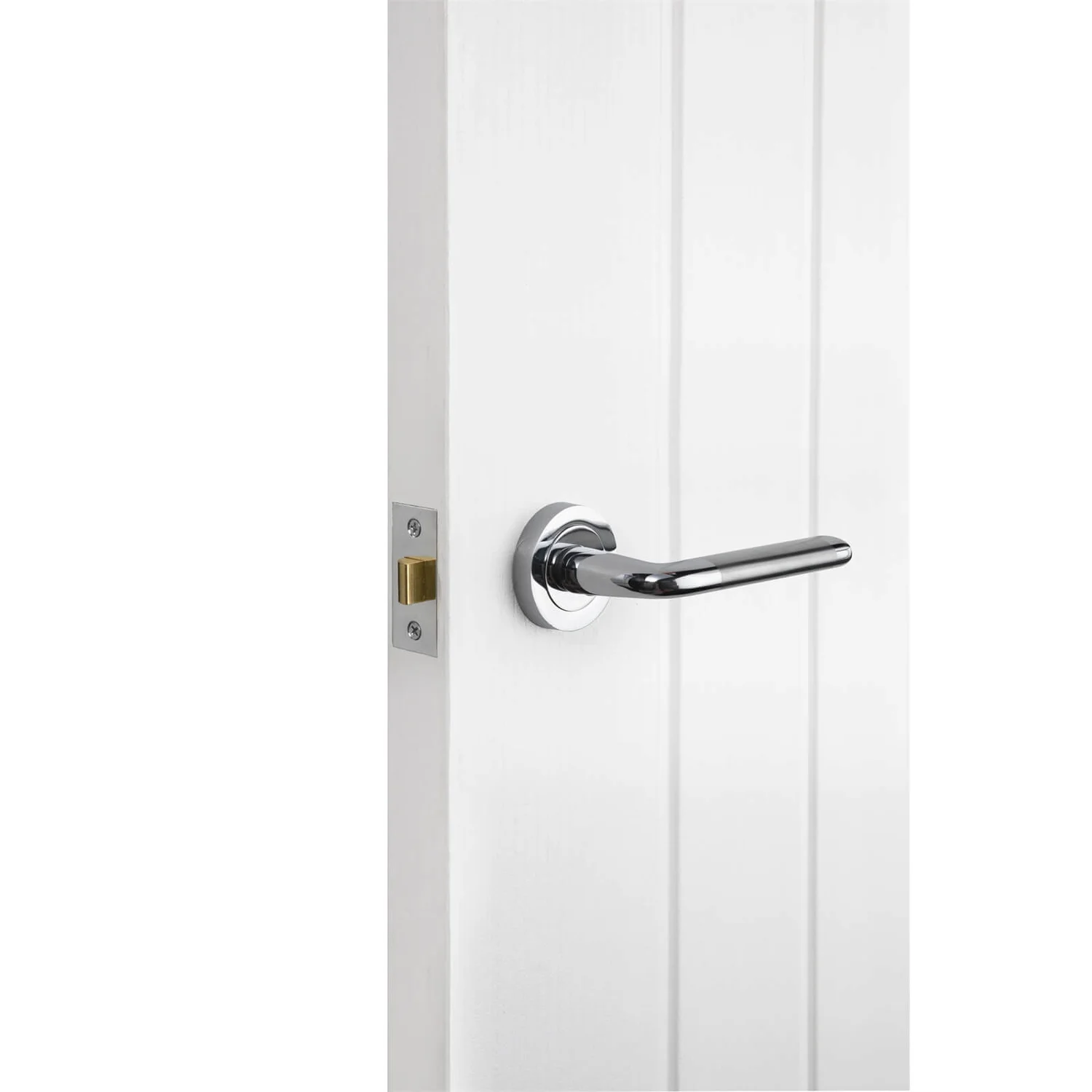 Sandleford Elmore Lever On Rose Set - Dual Tone Polished & Brushed Chrome - Image 2