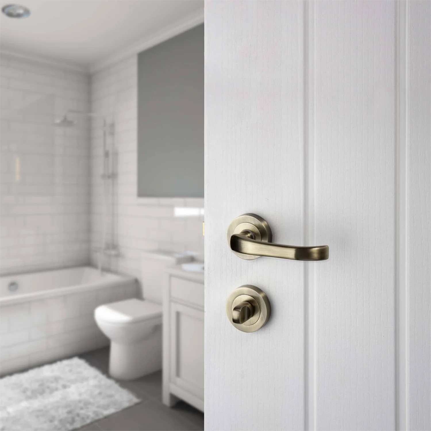 Sandleford Round Bathroom Escutcheon - Antique Brass - Image 3