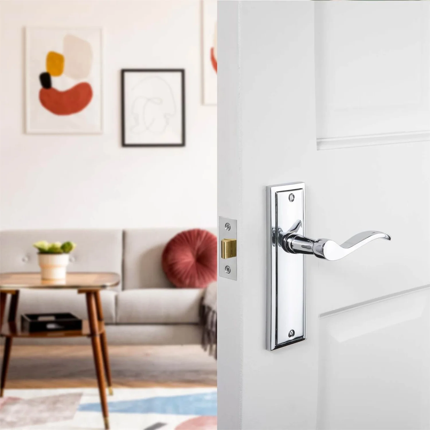 Sandleford Lupton Latch Lever Set - Polished Chrome - Image 3