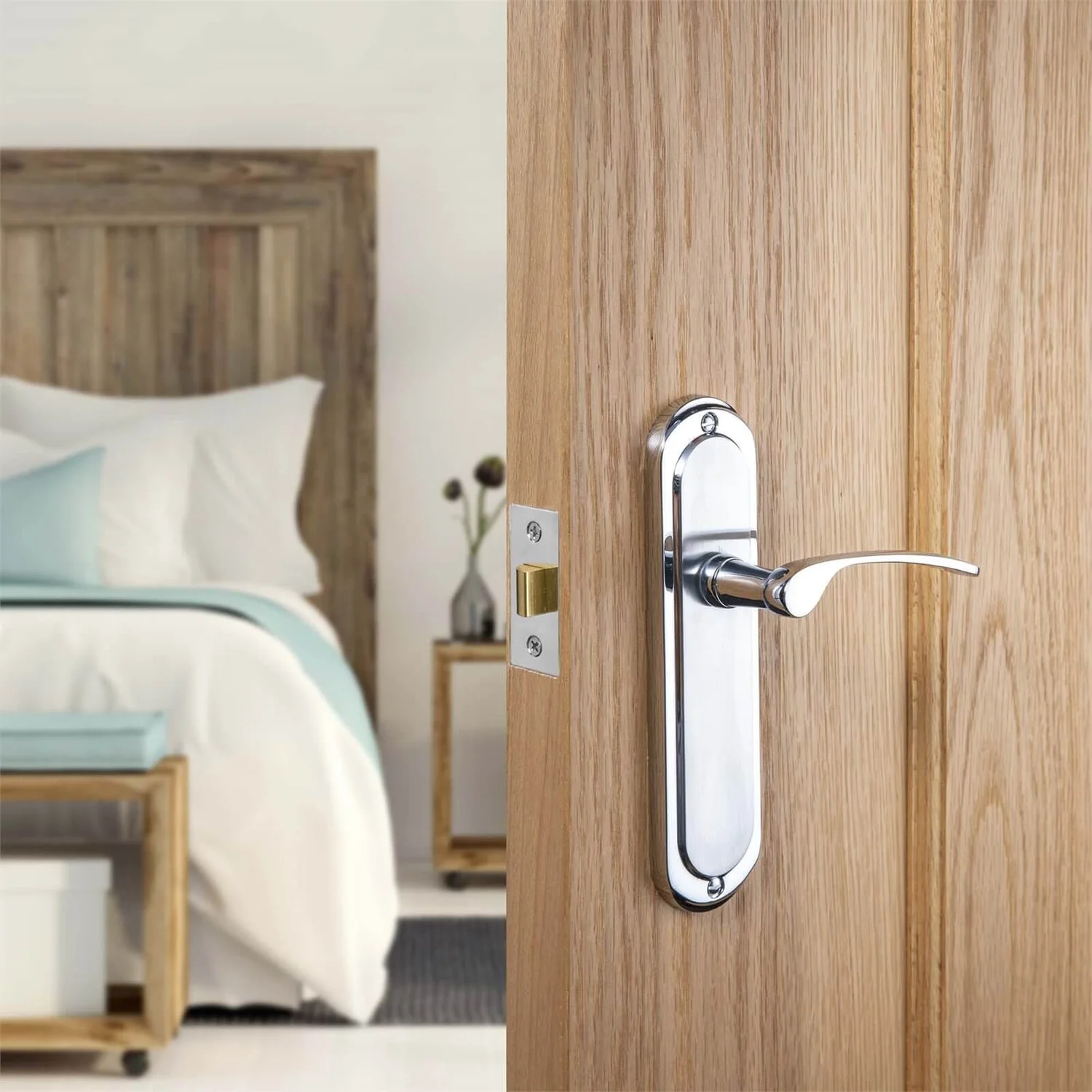 Sandleford Hainton Latch Lever Set - Dual Tone Polished & Brushed Chrome - Image 3