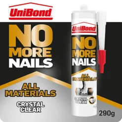 UniBond No More Nails All Materials Crystal Clear Grab Adhesive Cartridge 290g