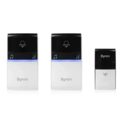None Byron 23415UK 100m Twin Plug-in Wireless Kinetic Doorbell Set