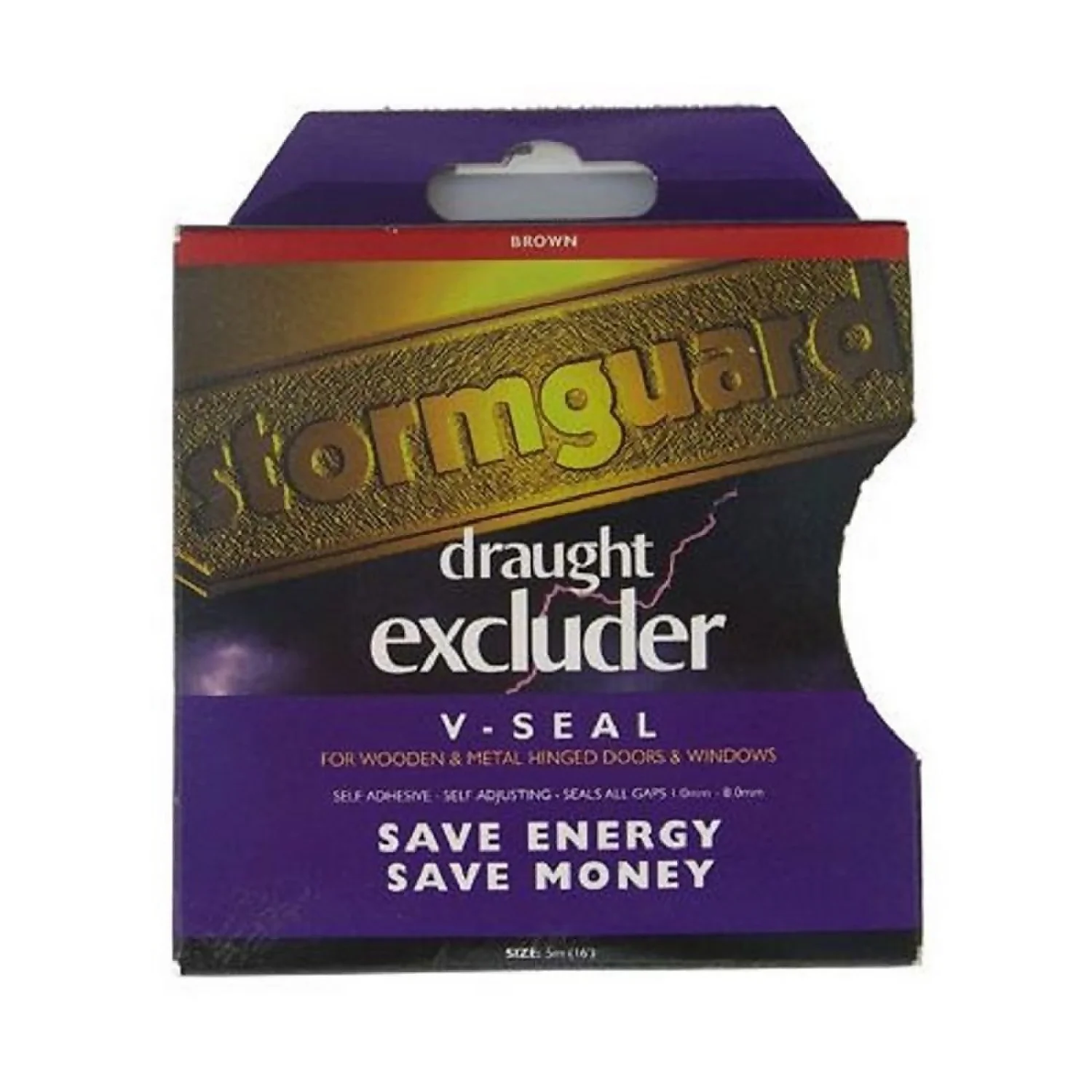 Stormguard V Profile Self-Adhesive Draught Excluder Tape - Brown