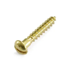 None Wood Screw - Round Head - Brass - 4 X 20mm - 10 Pack