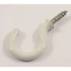 None Round Cup Hook - White - 25mm - 5 Pack