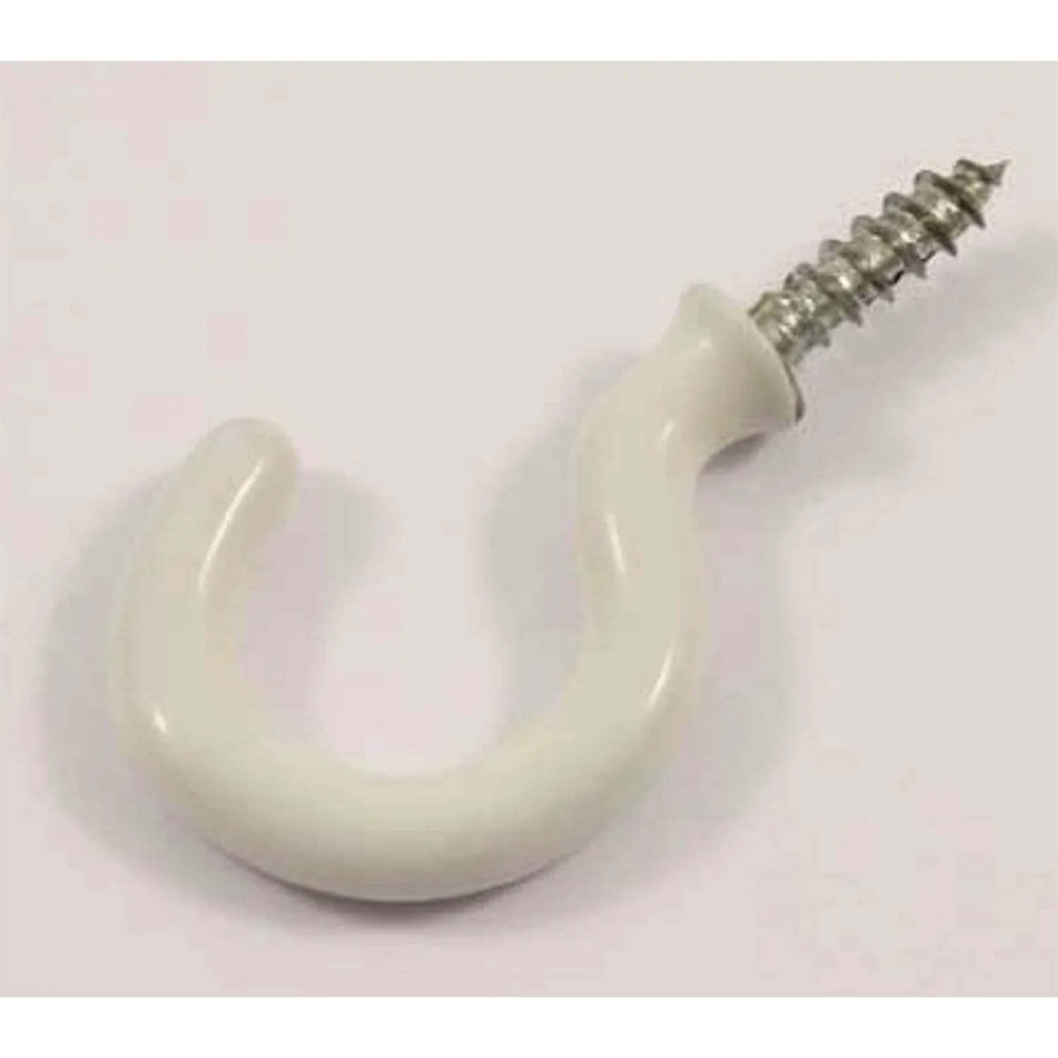 None Round Cup Hook - White - 25mm - 5 Pack