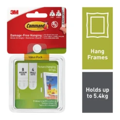 Command Small And Medium Picture Hanging Strips Value Pack - 12 Sets