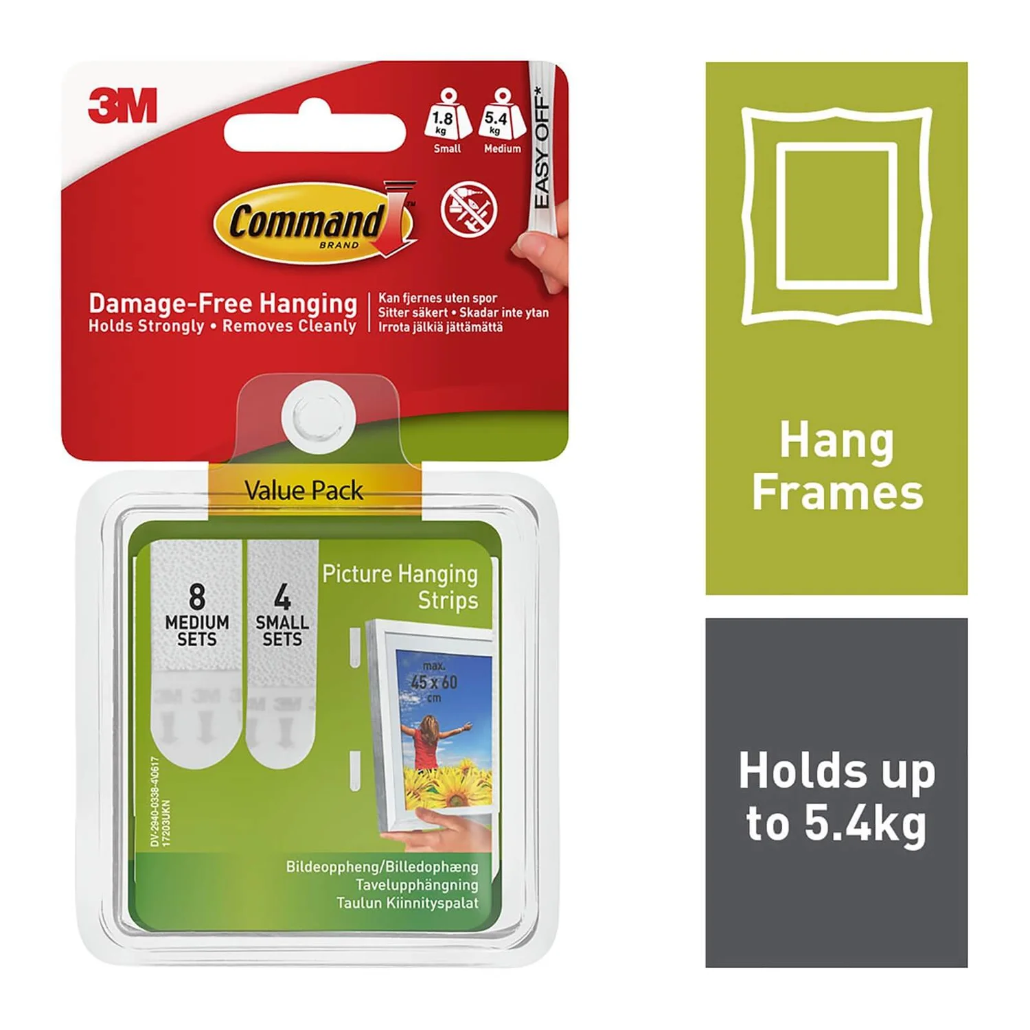 Command Small And Medium Picture Hanging Strips Value Pack - 12 Sets