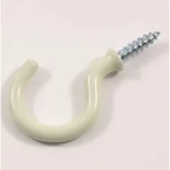 None Round Cup Hook - White - 31mm - 4 Pack