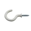 None Round Cup Hook - White - 25 Pack