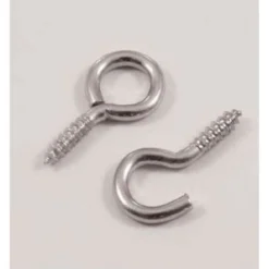 None Screw Hooks And Eyes - Zinc Plated - 8 Pairs