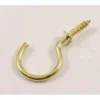 None Round Cup Hook - Brass - 25 Pack