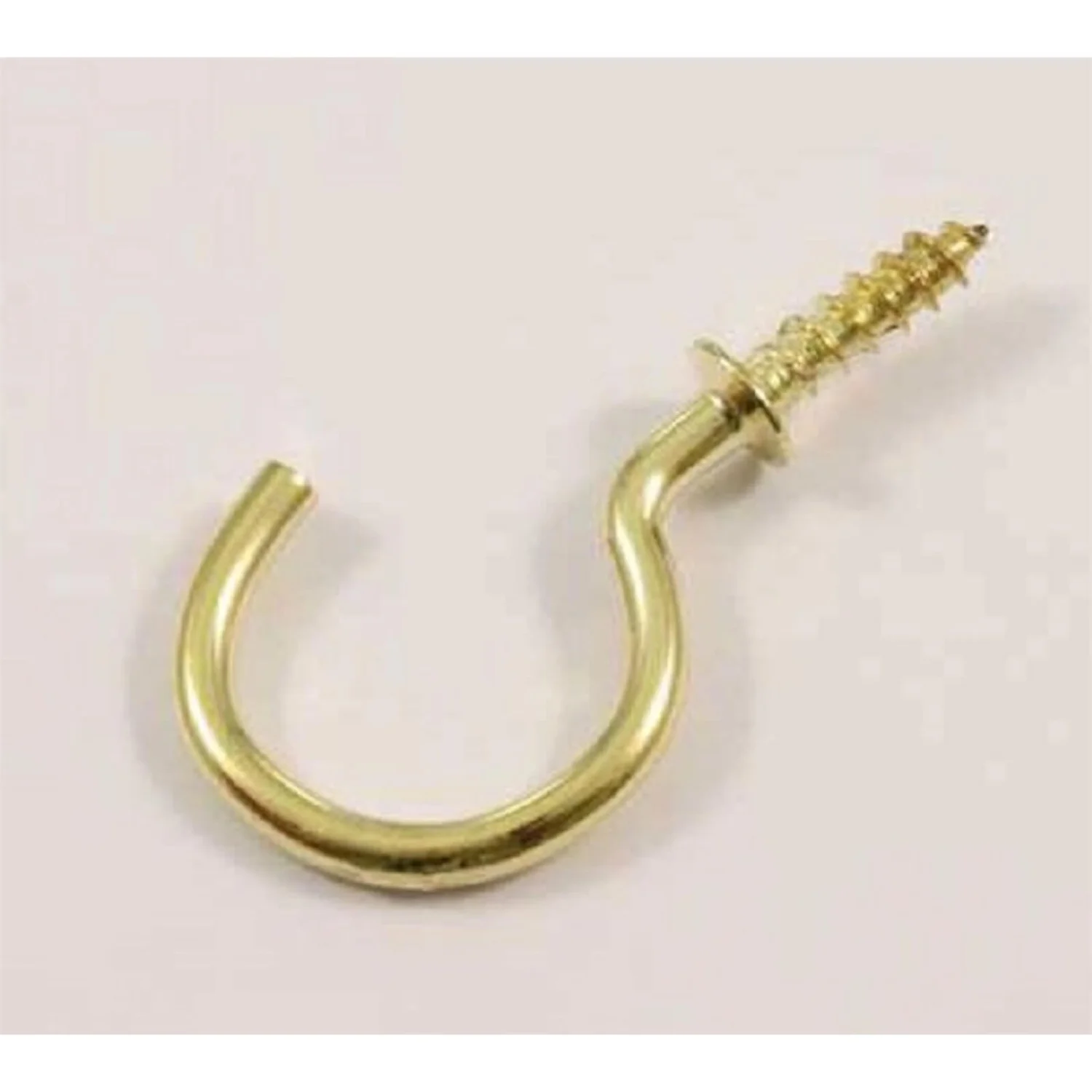 None Round Cup Hook - Brass - 25 Pack