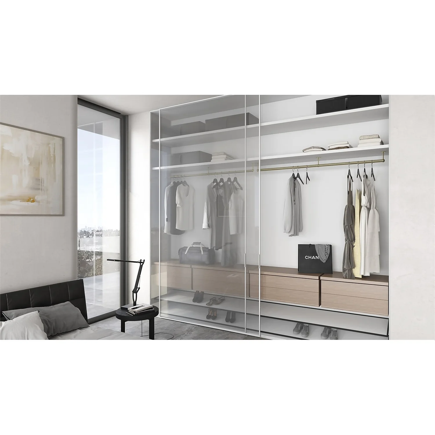 Hanging Rail Kit - 25mm 4ft Antique Brass Rail And End Sockets - Image 2