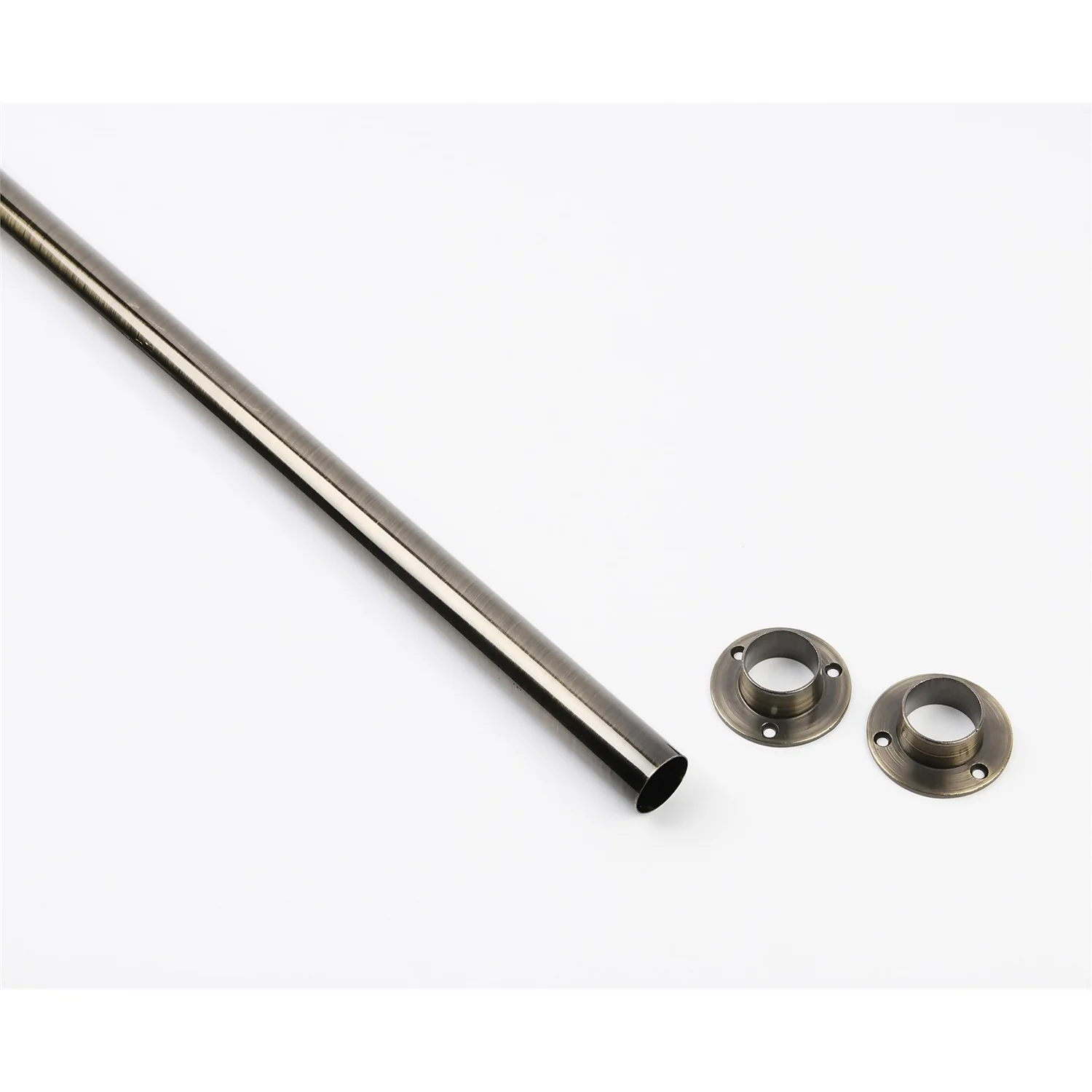 Hanging Rail Kit - 25mm 4ft Antique Brass Rail And End Sockets