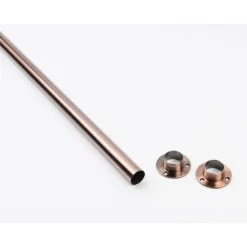 Hanging Rail Kit - 25mm 4ft Antique Copper Rail And End Sockets