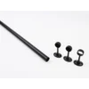 Hanging Rail Kit - 25mm 6ft Matt Black Rail Brackets Pack