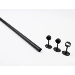 Hanging Rail Kit - 25mm 6ft Matt Black Rail Brackets Pack