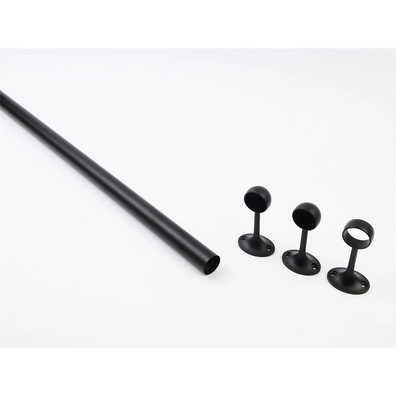 Hanging Rail Kit - 25mm 6ft Matt Black Rail Brackets Pack