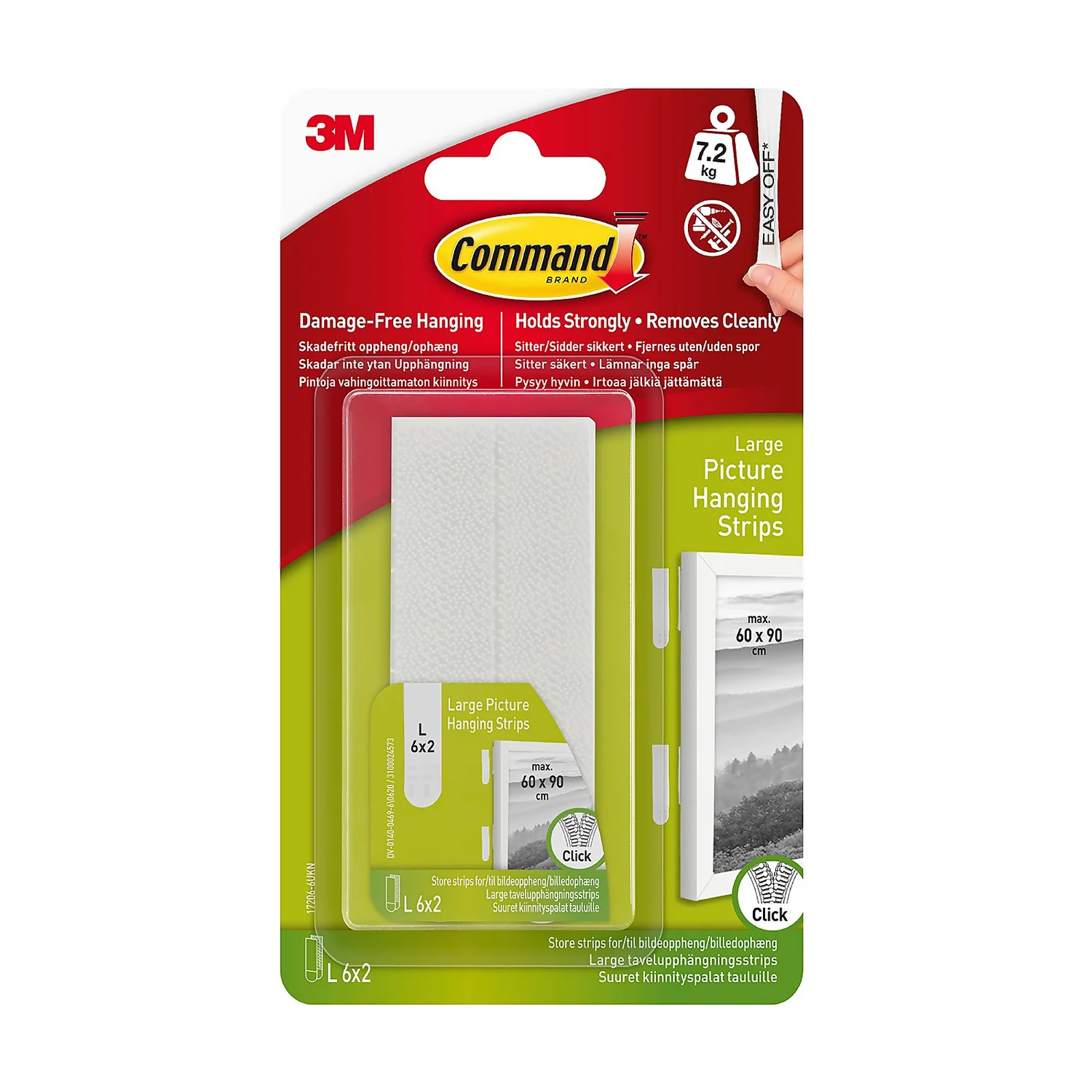COMMAND 3M Large White Picture Hanging Strips - 6 Sets - Image 2