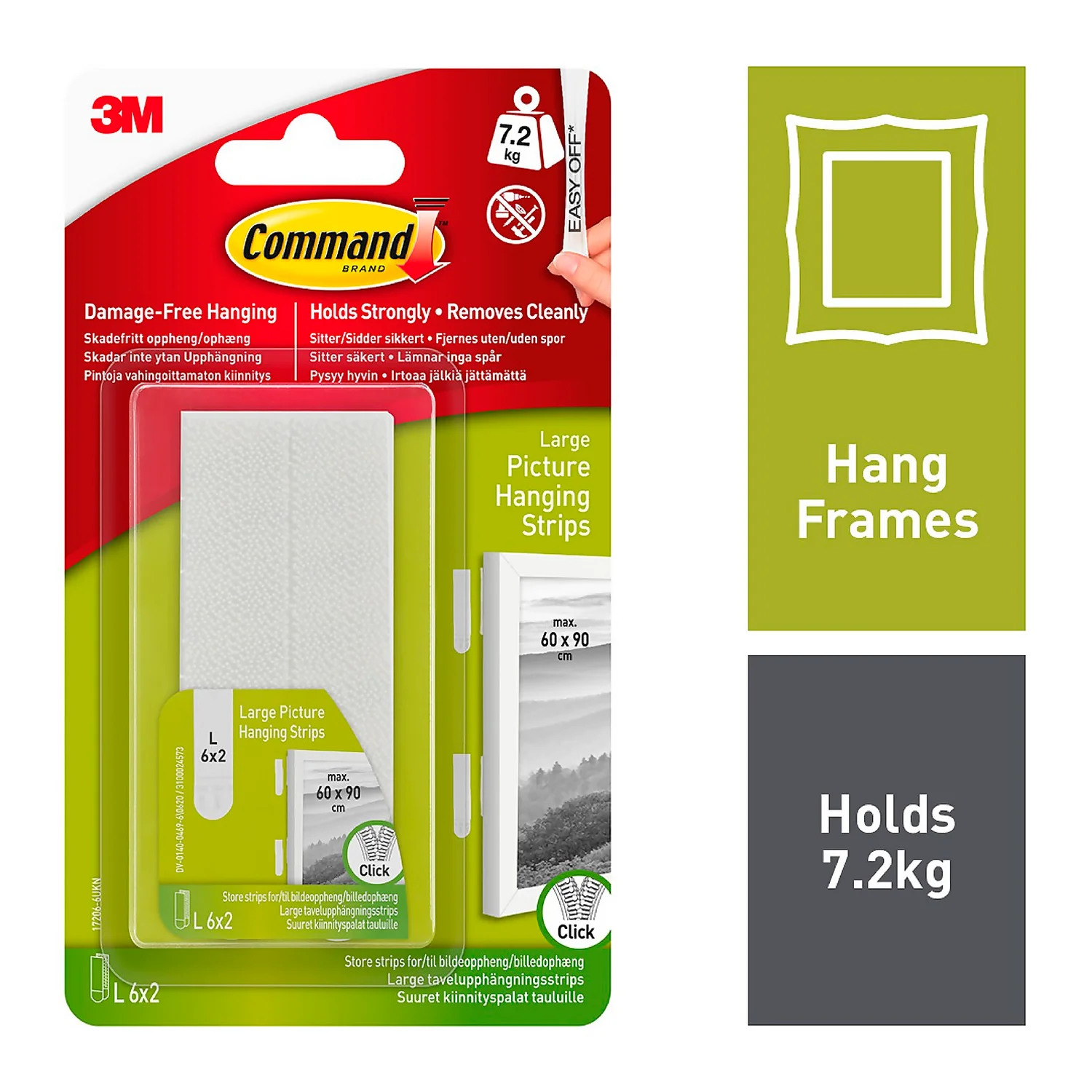 COMMAND 3M Large White Picture Hanging Strips - 6 Sets