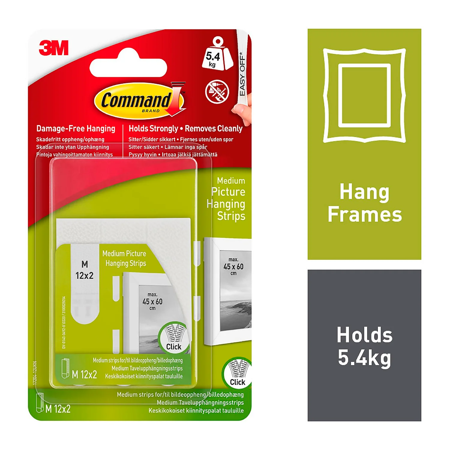 COMMAND 3M Medium White Picture Hanging Strips - 12 Sets