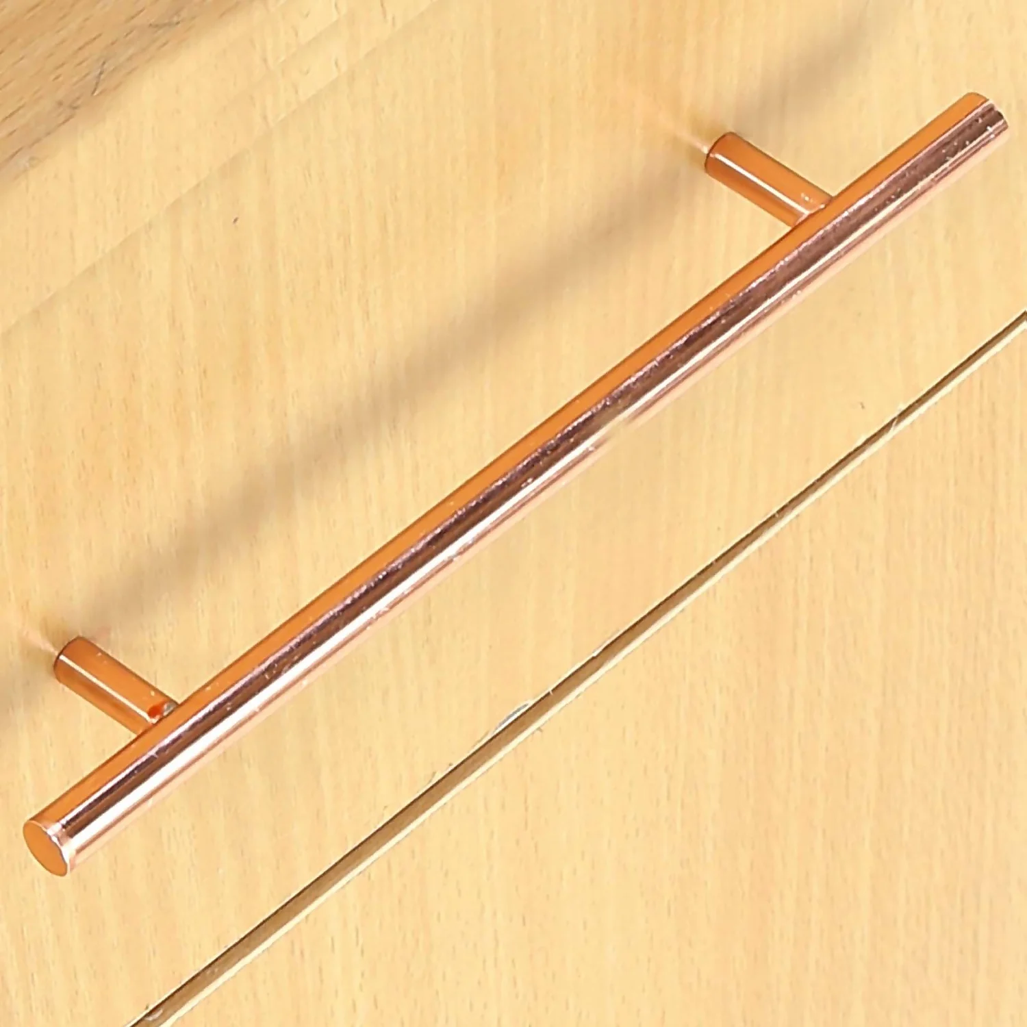 Lynton Zinc T-Bar Copper Cabinet Handle - 128mm - Image 2