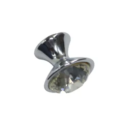 Cowen 32mm Zinc Chrome And Clear Crystal Knob - 2 Pack