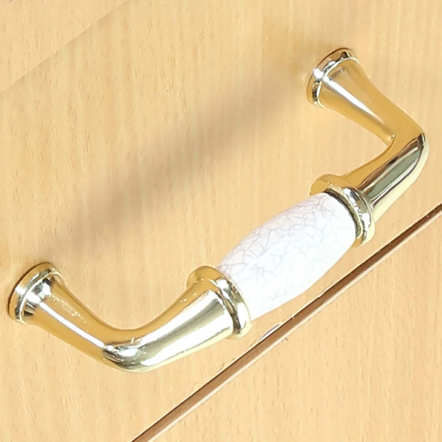 Pitville 35mm Zinc Polished Brass & Ceramic Pull Handle - Image 2