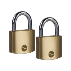 Yale 2 Pack Of Brass 40mm Padlocks