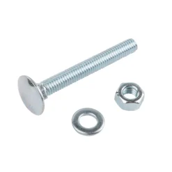Homebase Zinc Plated Coach Bolt M6 50mm 10 Pack