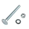 Homebase Zinc Plated Coach Bolt M6 75mm 5 Pack
