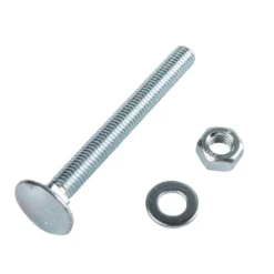 Homebase Zinc Plated Coach Bolt M6 75mm 5 Pack
