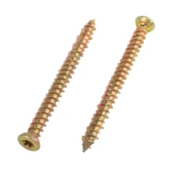 Homebase Yellow Zinc Plated Concrete Screw 7.5X80mm 65 Pack