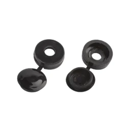 Homebase Hinged Screw Covers Black 12mm 48 Pack